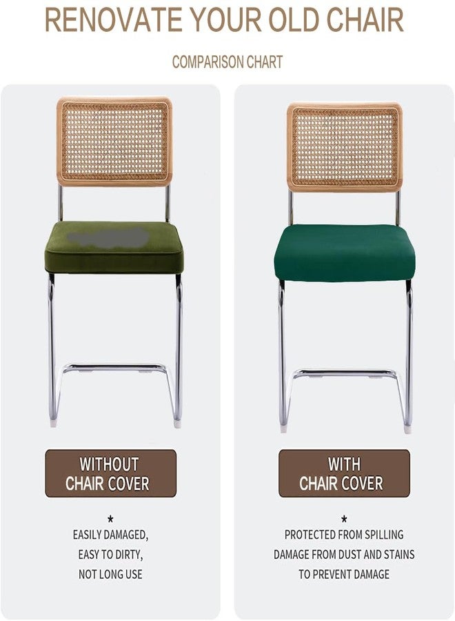 SONNACH Velvet Chair Seat Covers for Mid Century Modern Dining Chairs, Armless Accent Chairs Seat Slipcovers Pack of 4 (Kelly) - Image 2